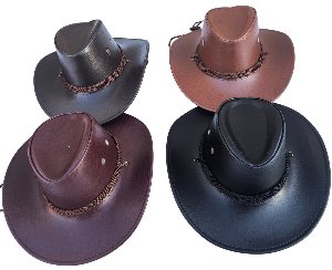 Faux Leather Cowboy Hat